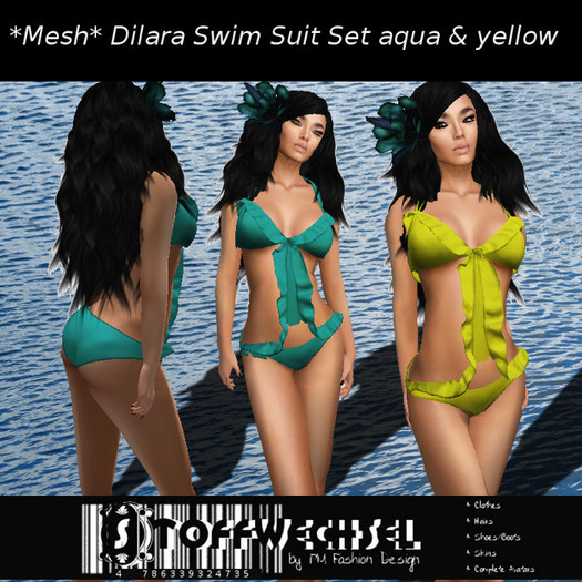 [Stoffwechsel] *Mesh* Dilara Swimsuit Set yellow_aqua