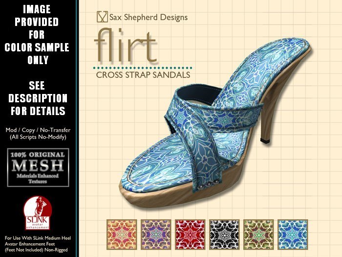 ! !SSD ~ Flirt Cross Strap Mules Winter Nouveau (Bleu)