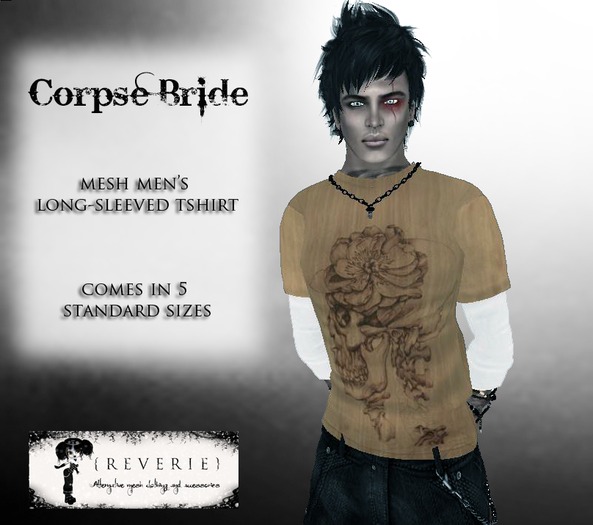 {REVERIE} Mesh Men's long Sleeved Tshirt - Corpse Bride