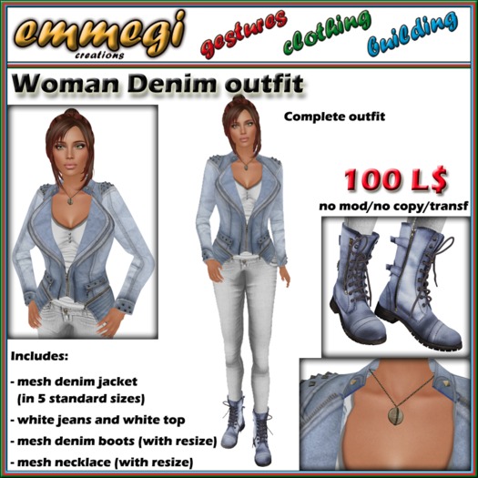 Second Life Marketplace - Woman Denim outfit [emmegi]