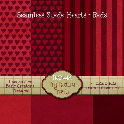 Trowix - Seamless Suede Hearts - Reds Textures
