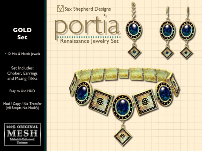 Second Life Marketplace ! !SSD Portia Renaissance Jewelry Set