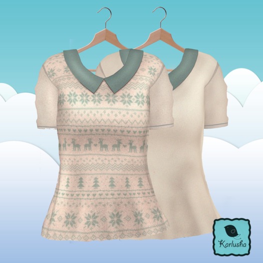 .Karlusha. - Bow blouse (2 in 1) - Beige/Marsh