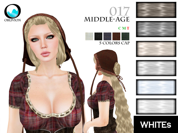 [ Oblivion ] Middle-age 017 WHITES - Medieval Hairstyle