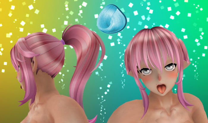 <<R-L>> Anime Tsuba Hair (Cyan)