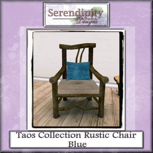 Serendipity Designs - Taos Log Chair Blue