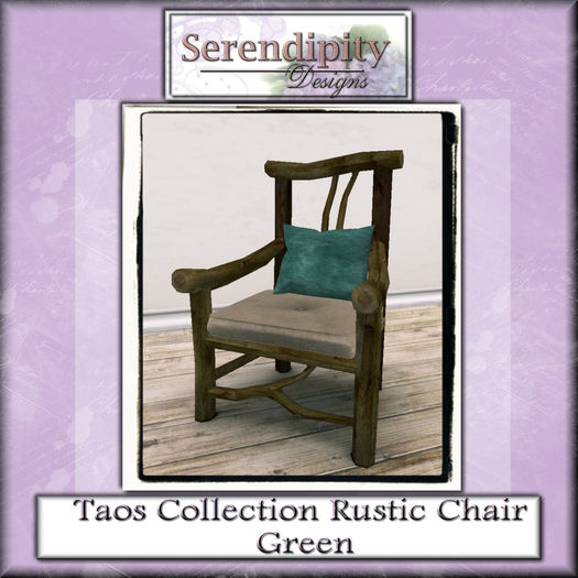 Serendipity Designs - Taos Log Chair Green
