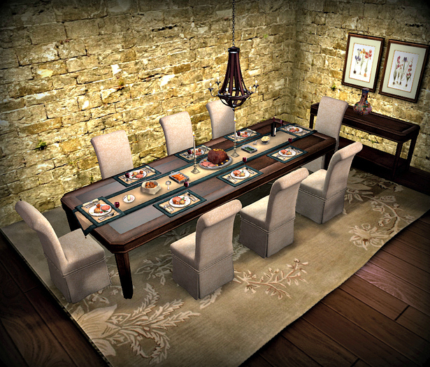 DINNER PARTY TABLE FOR 8 -ContemporaryDistressed wood