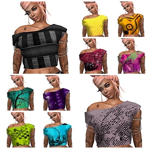 Fat pack Mesh off shoulder top's