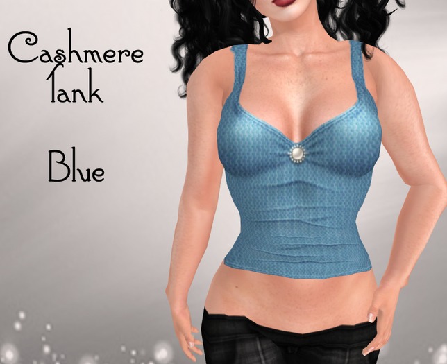 Cashmere Tank with Jewel Blue