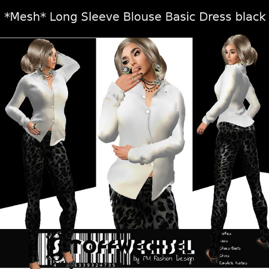 [Stoffwechsel] *Mesh* Long Sleeves Blouse Basic Dress black