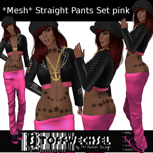 [Stoffwechsel] *Mesh* Straight Pants Set pink