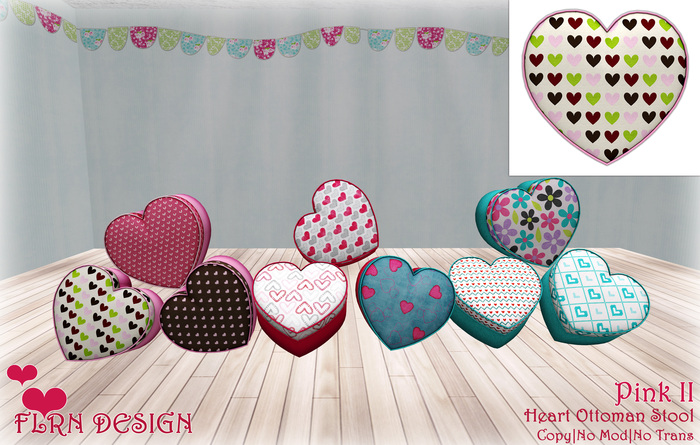 Heart Ottoman Stool Pink II