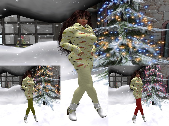 MESH Sweater Set Holly Snowman