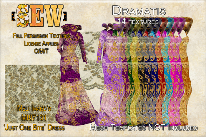 [SEW] Full Perm Textures - MI87131 Bite Dress - Dramatis