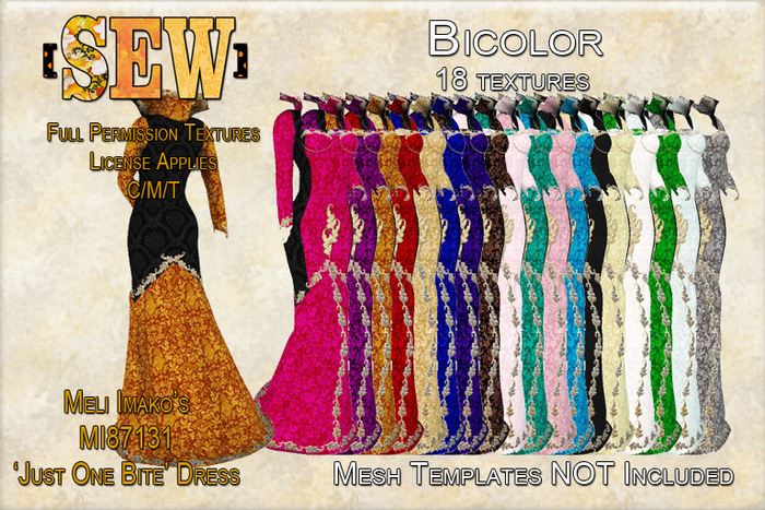 [SEW] Full Perm Textures - MI87131 Bite Dress - Bicolor