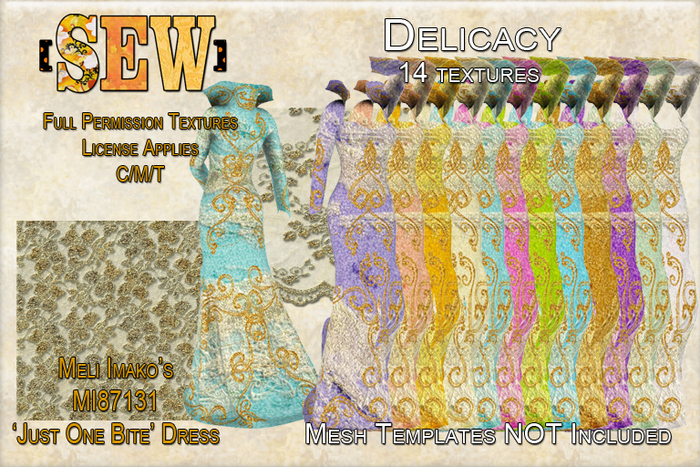 [SEW] Full Perm Textures - MI87131 Bite Dress - Delicacy