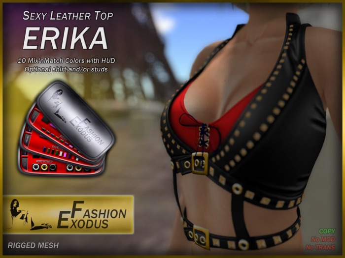EF - Sexy Leather Top Erika, 8 Mix'n'match colors with HUD