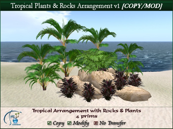Tropical Plants & Rocks Arrangement only 4 LI TA1 COPY/MOD