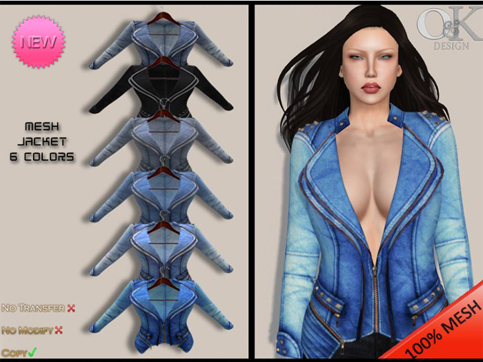 *O&K* MESH Ladies Double Vest Denim Jacket 6 Colors  **PROMO**