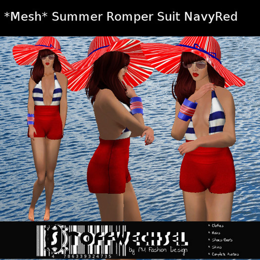 [Stoffwechsel] *Mesh* Romper  Suit NavyRed