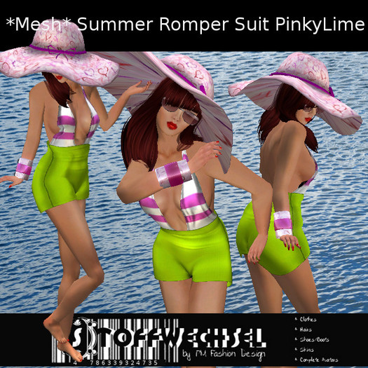 [Stoffwechsel] *Mesh* Romper  Suit PinkyLime