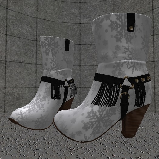 Mesh_Ladies Cowboy Boots Silver snowflake