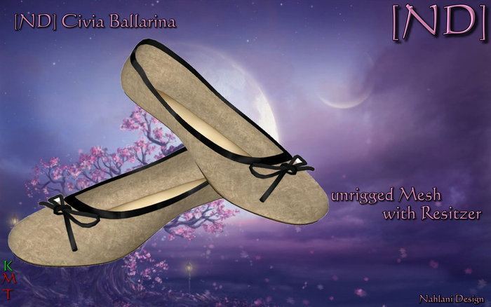 [ND] Civia Beige_Black Ballarina