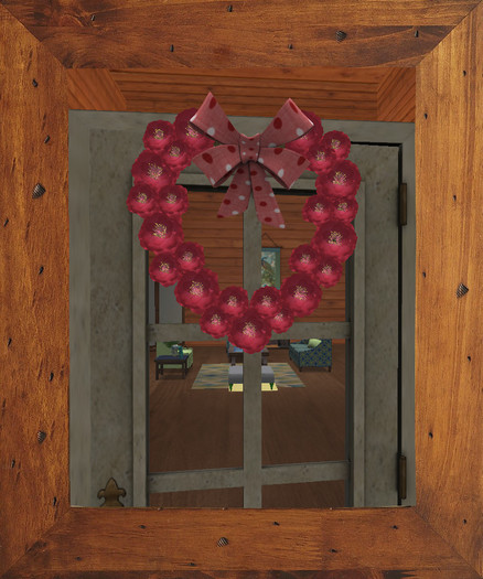 Heart wreath-dotted bow