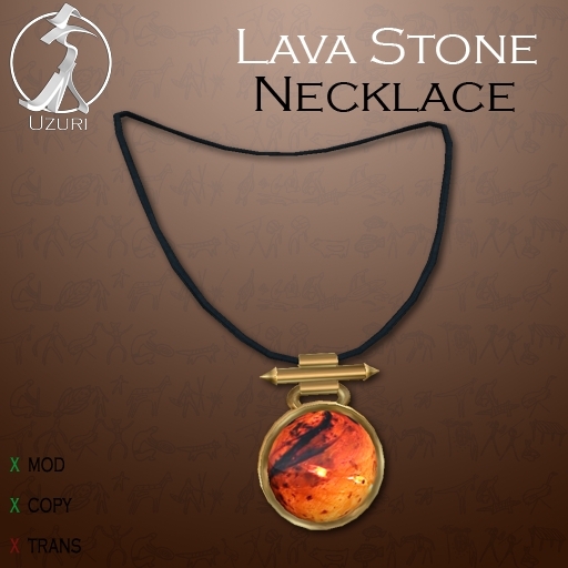 -= UZURI =- Lava Stone Necklace
