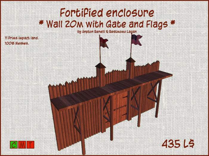 Fortified enclosure-Wall 20m-Gate-Flags (Copy)