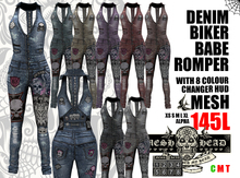 Mesh Head - Biker Babe Halter Romper - All Sizes