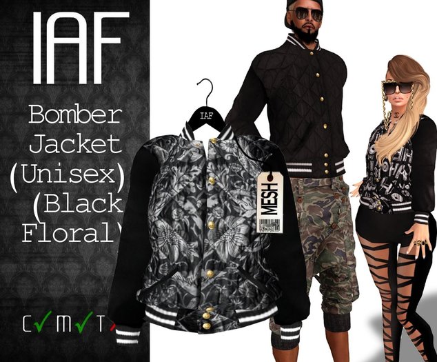 IAF Bomber Jacket (Male and Female)(Black Floral)