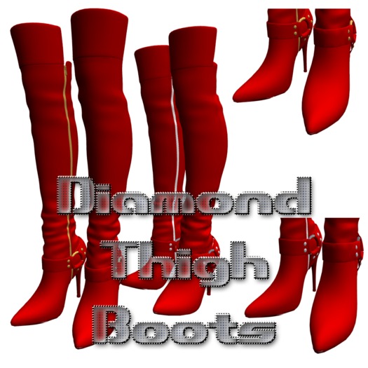 Thigh Boots Diamond Red