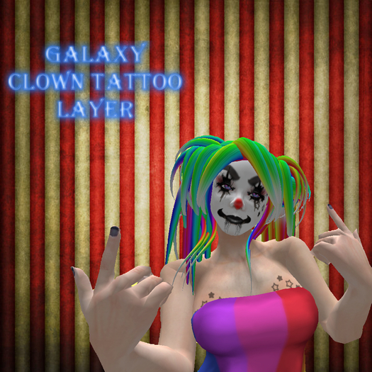 Galaxy  Clown  makeup tattoo layer