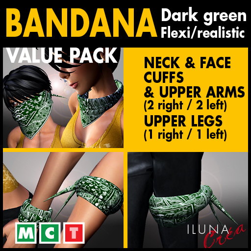 green bandanas - value pack