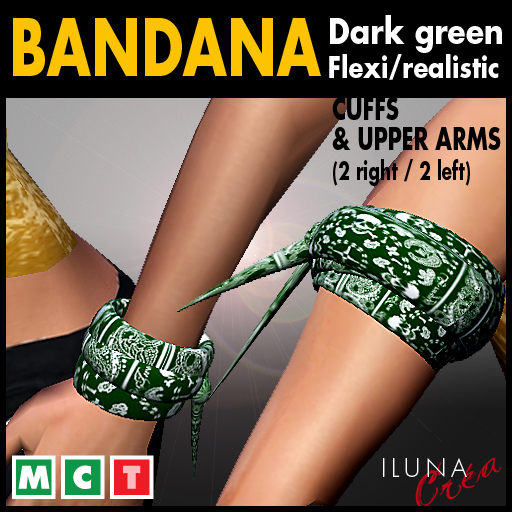 dark green bandanas - cuffs and upper arms