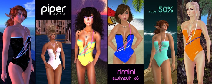 Piper Moda 'Rimini' swimsuit x6 fatpack