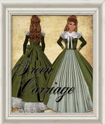 Shabby Chic Green Carriage - RESIZEABLE