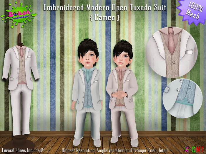 [SKTD] Toddleedoo Cameo Mesh Tuxedo Suit
