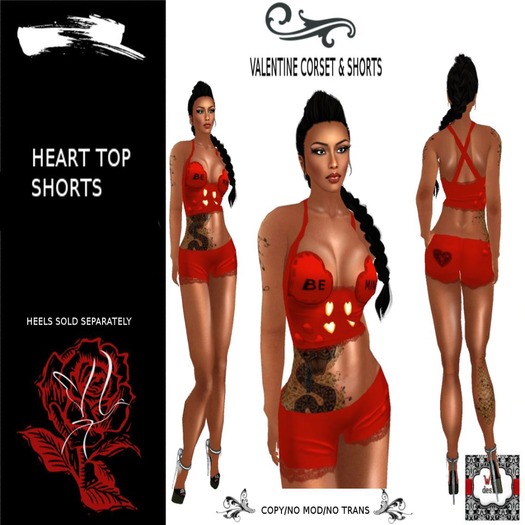 VALENTINE CORSET AND SHORTS