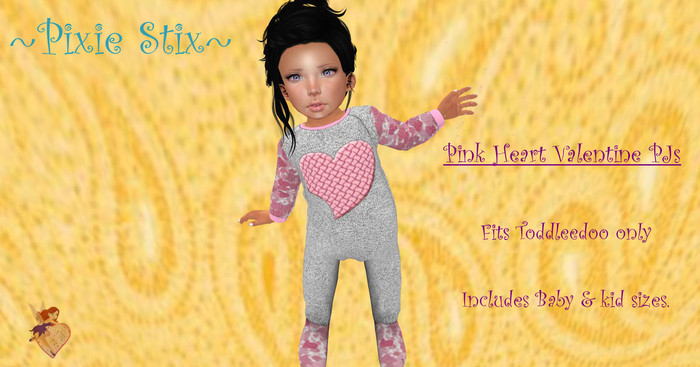 {Pixie Stix} Pink Heart Valentine PJs TD