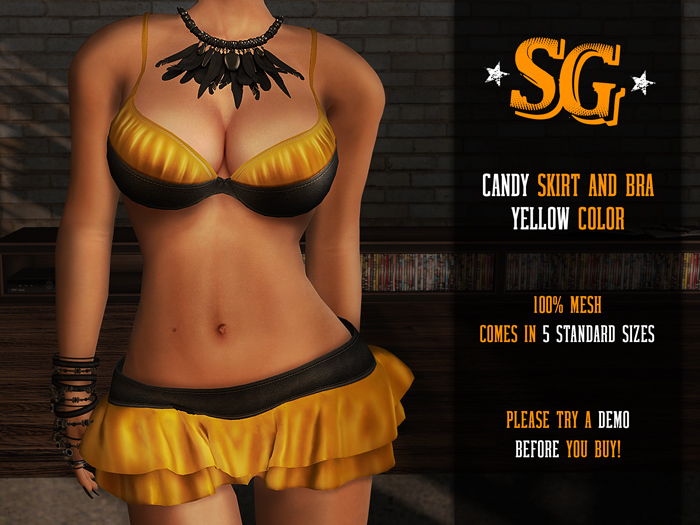 Candy Ruffled Skirt and Bra