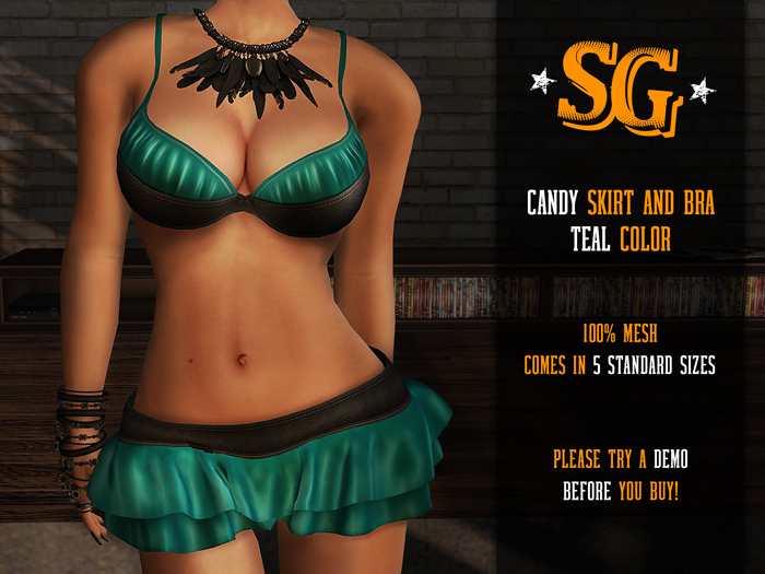 Candy Ruffled Skirt and Bra