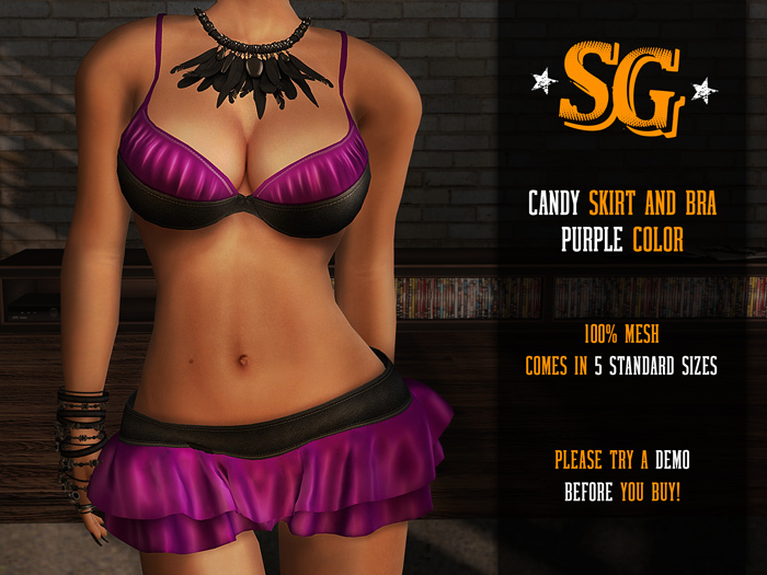Candy Ruffled Skirt and Bra