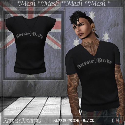 .::KK::. Aussie Pride Black Tee