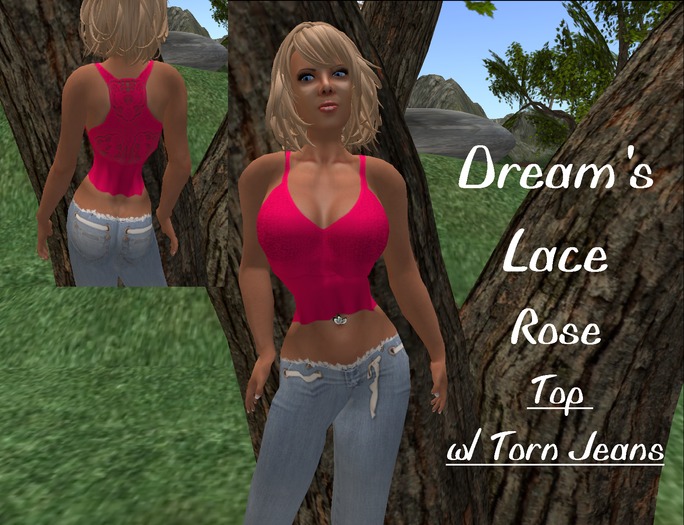 Dream's Lace Top  ( ROSE )  w/Jeans