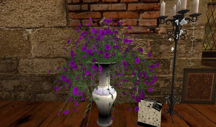 CJ Petunia Purple in ceramic Vase for Floor