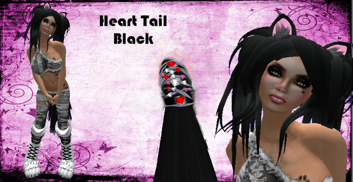 Neko Kitty Heart Tail Black