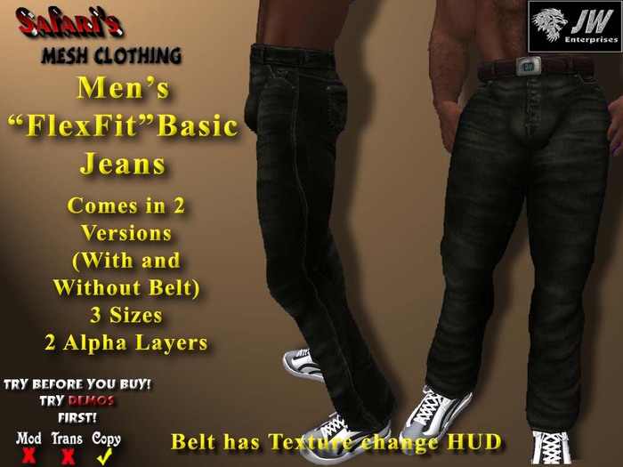 Safari's "FlexFit" - Men's Basic Jeans (Olive)